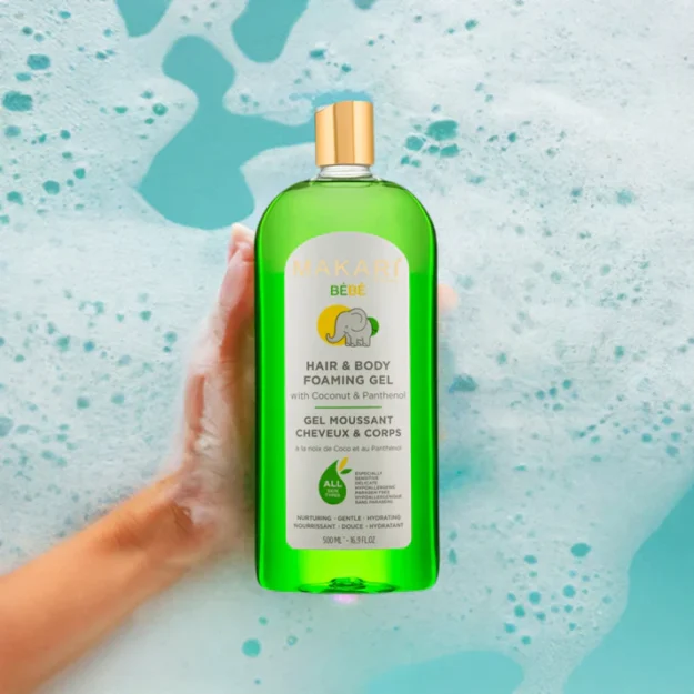 Gel Moussant Bébé pour Cheveux et Corps-MAKARI 500ml