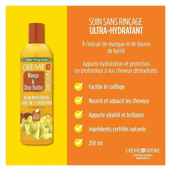 Leave-in Conditoner Ultra-Hydratant -CREME OF NATURE-Gamme Mangue (250ml) : – Image 2