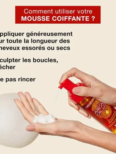 Mousse Style and Shine-CREME OF NATURE-Gamme Huile D&rsquo;argan 207ml