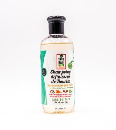 Shampoing Définisseur de Boucles-VIRGIN HAIR GROW-Gamme à base de coco, carotte, beurre de karité et olive 300ml