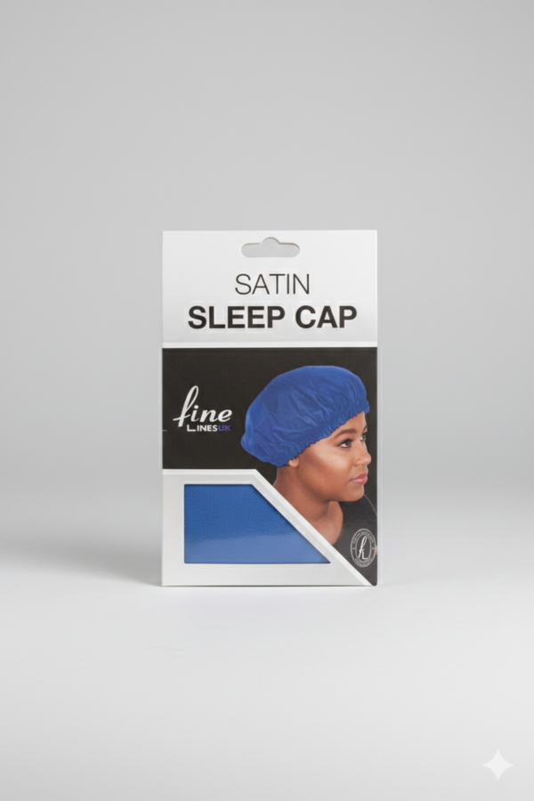 Satin sleep cap bleu