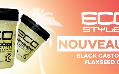 Gel ECO STYLER 16 oz -Tenue extra BLACK CASTOR et FLAXSEED OIL